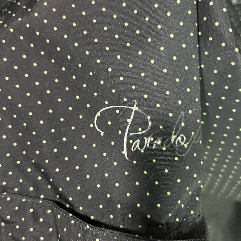 Paradox Black Green Polkadot Rain Jacket Size XL - Picture 5 of 12